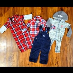 Baby Boy Winter Plaid Flannel Bundle